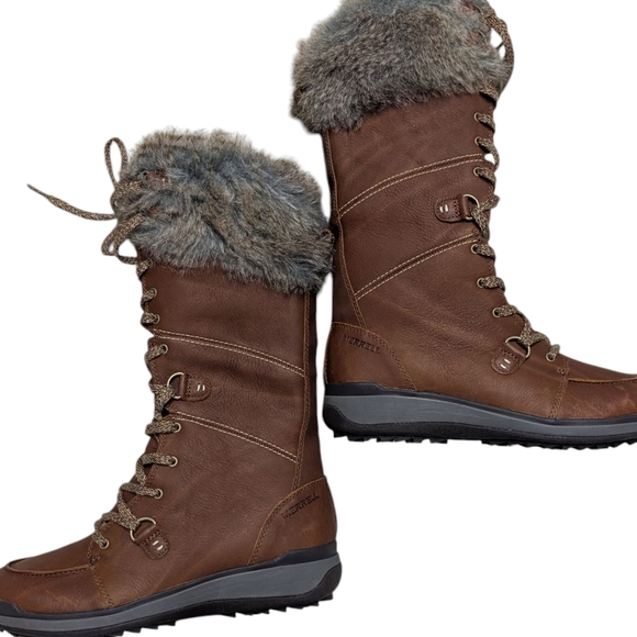 Merrell Women's Snowcreek Tall Polar Waterproof Boot - Oak... Size 8 - Picture 5 of 11